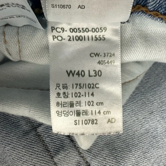 Levis 550 Men’s Size 40x30 Relaxed Fit Straight Denim Blue Jeans Cotton - Picture 9 of 12